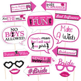 ZYOZI 15 Pcs Bachelorette Party Funny Photo Booth Props Supplies, (White) Photo Booth Board