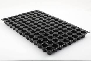SIDDHI Plastic Seedling Nursery Pro Tray with 104 Cavities, Black Plant Container Set