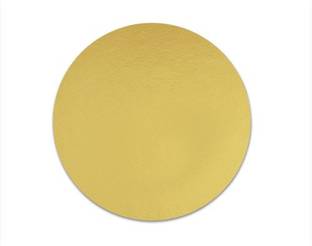 noble foods Golden Cake Base Round Board 8 Inches (Pack of 5 Pieces) Lightweight Material Wooden Cake Server