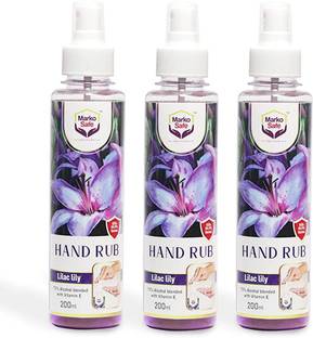 MarkoSafe  Lilac Lily 200ml (Pack of 3) , Kill 99% Germ Sanitizer Spray Bottle