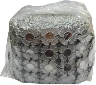 Zilzon Ribbon Trim Lace Borders 4 Line Silver Flower Lace Pack of 1 Meter