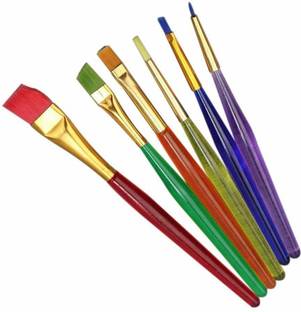 Eclet Set of 6 Different Sizes Synthetic Flat Paint Brush desgin brush