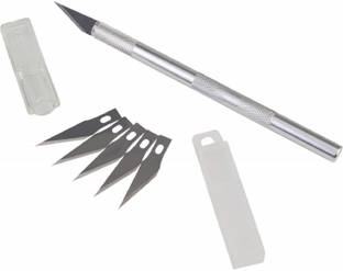 Eclet Detail Precision Pen Knife with 5 Interchangeable Sharp Blades for Carving & Mat Plastic Grip Hand-held Paper Cutter