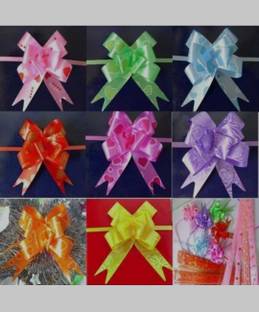 imtion ( 20 Pcs ) Pull Flower Ribbon for Gift Wrap and Decoration (Multicolour Medium Size ) Gift Flower Ribbon Pack of 20 Pcs