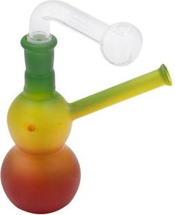 TANISHKA EXPORT 5 Inch 2PEC Burner Rasta Glass Smoking Beer Bong Funnel