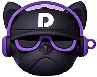 KHR Pouch for APPLE Airpods (3rd Generation) Bluetooth Headset Silicon Case cover (Purple Dog)