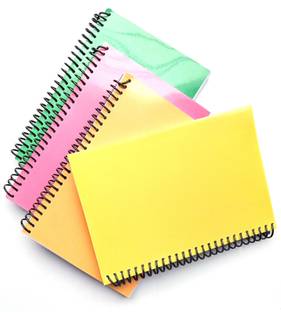 KRASHTIC 200 Pages A4 Spiral Notebook Pack of 4, For College and School Student 75 GSM A4 Notebook Unruled 200 Pages