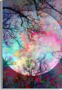 Ordershock 45.72 cm Full Moon on Multi Night Poster Sunboard Sky Poster Natures Self Adhesive Sticker