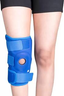 KUDIZE Functional Knee Support Compression muscle Joint Protection Gym Wrap Open Patella Hinge Brace Support Bandage Injury Guard Premium Blue (52.5 to 57.5 cm) Knee Support