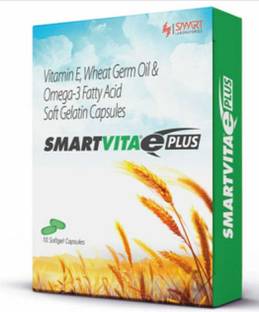SMARTVITA EPLUS Vitamin E 400IU,Wheat Germ Oil & Omega 3 Softgel Capsules (4*10 softgels )