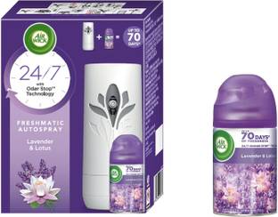 Airwick Hills of Munnar Car Freshener Automatic Spray, Refill Freshmatic Air Freshener Complete Kit & Scents of India Freshmatic Air Freshener Refill - (Hills of Munnar)