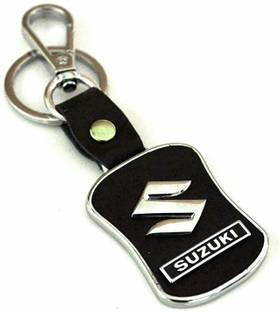 Americ Style Suzuki Black Leather Hook Locking Metal Key Chain