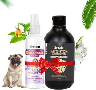 Breedo (Pack of 2) Odor Dog Deodorant Perfume Spray + Anti-Itch Shampoo Natural Cologne