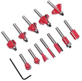Mass Pro Premium Quality Router Bit 8mm Router/Trimmer Bit Set With Plastic Case For Wood Working 12Pcs Router Bit Set 8mm Shank Rotary Tool