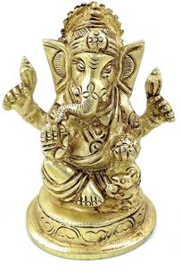 patitpavan Pure Ashtadhatu Right Hand side Trunk(Sund) Lord Ganesha idol Suitable Decorative Showpiece  -  5.6 cm