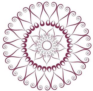 Decor Villa 30.48 cm Decor Villa Durga Puja rangoli Floor Sticker (12*12) Inch Sticker