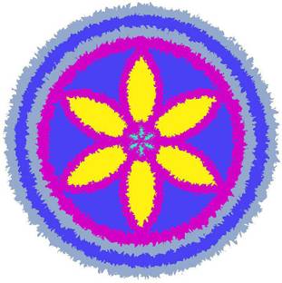 Decor Villa 30.48 cm Decor Villa Tamil kolam rangoli Floor Sticker (12*12) Inch Sticker