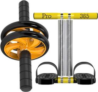 PRO365 Roller Wheel for Men & Women With Tummy Trimmer for Belly Fat Combo Ab Exerciser