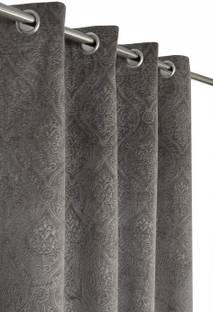 MGK Furnishing 152 cm (5 ft) Velvet Semi Transparent Window Curtain (Pack Of 2)