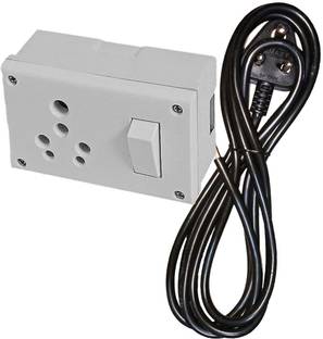 Flysmart Switch Socket Combined Extension Box for Cooler, Washing Machine 5 A Three Pin Socket