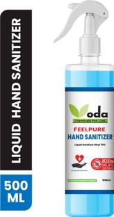 ODA FEELPURE iNSTA  Ethyl 70% Liquid | India's #1 Brand Trigger Spray 500ml Hand Sanitizer Bottle