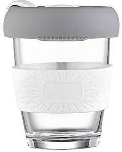 Flipkart SmartBuy All Glass Reusable Insulated Tea/Coffee, 350ml White Set of 1 Glass Coffee Mug