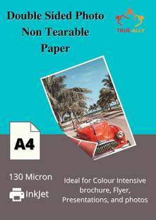 True-Ally Double sided Water Proof & Instant Dry Glossy Inkjet Photo Paper Unruled (210 x 297 mm ) 264 gsm A4 paper