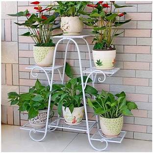 TOUCHWOOD ARTS Metal Plant Stand Flower for Balcony Living Room Outdoor Indoor Plants,. Plant Container Set