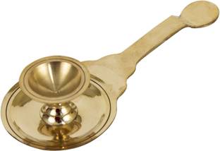 Spillbox Kapoor Burner Karpuram Arati Stand for Camphor Dani? Brass