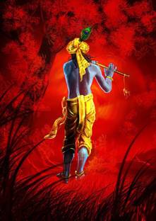 krishna digital painting HD Wallpaper on Art Paper Fine Art Print