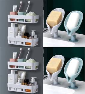 Attilio Multipurpose Kitchen Bathroom Rack Storage Shelves Plastic Wall Shelf