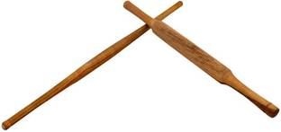 HAZEL Wooden Roti Roller Belan Combo Large -Gujarati, Brown, 2 Pc Set … Rolling Pin