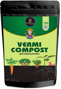 Plantsoul 1 Kg Vermicompost Natural & Organic Fertilizer for All Plants, Crops & Garden Manure