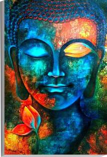 Ordershock 45.72 cm Lord God Buddha Poster with Sunboard Painting Wall Paper Laminated Synthetic Self Adhesive Sticker