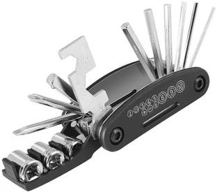 DSTECHBAR Cycle Tool Kit 16 in 1 Function Multi-Purpose Bicycle Repair Cycling Cycle Repair Tool