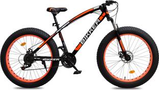 BIKKER Fat Tyre Cycle for Men with Dual Disc Brake, Front Suspension 26 T (inch) Fat Tyre Cycle