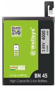 WELLSYS Mobile Battery For  Xiaomi redmi Note 5 Pro (BN45) 4000MAH