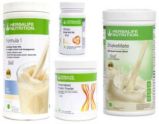Herbalife Nutrition FORMULA-1 SHAKE KULFI+PROTEIN POWDER -200GM+AFRESH GINGER-+SHAKE MATE Protein Shake
