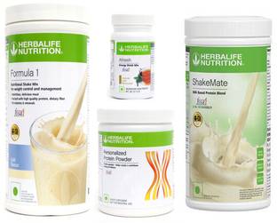 Herbalife Nutrition FORMULA-1 SHAKE KULFI+PROTEIN POWDER -200GM+AFRESH -TULSI-+SHAKE MATE Protein Shake