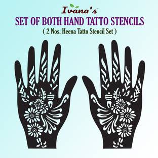 इवाना'स Mehndi Stricker Set of - 2 Piece | Henna Stencil for Women, Girls and kids