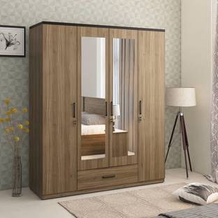 SPACEWOOD HOVER Engineered Wood 4 Door Wardrobe