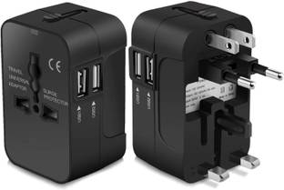 Jihaan Travel Adapter Worldwide All in One Universal Power Adapter International US UK Worldwide Adaptor