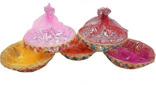 PRANSUNITA Handmade Decorated Gift Basket with Readymade Net Packing – (Size 9 inch round)