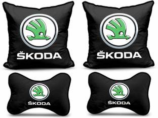 kioni Black Polyester Car Pillow Cushion for Skoda