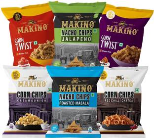 MAKINO Cornax (2 Nacho Chips, 2 Corn Chips, 2 Corn Twist) Nachos