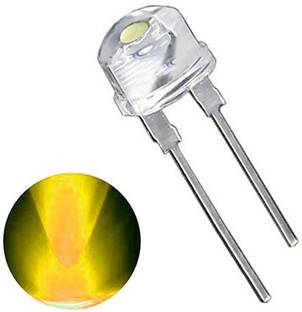 Wizzo (Pack of 50 Pcs) Yellow in Transparent 8mm LED 3V DC 2 Pin (YELLOW) Light Electronic Hobby Kit