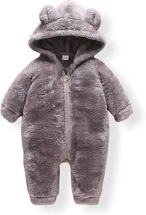 BRANDONN Romper For Baby Boys & Baby Girls Casual Solid Wool Blend