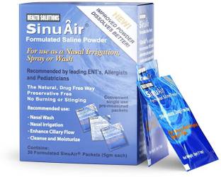 SinuAir Powdered Saline 30 Convenient Packets Manual Nasal Aspirator