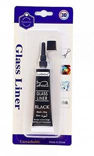 KNAFS Glass Liner Paint Colors 3D Glass Color 21ml x 1 Tubes Black Color
