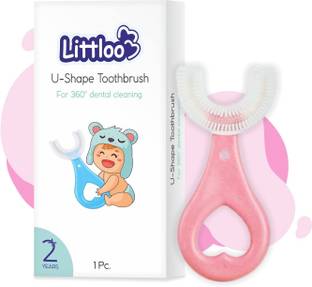 Littloo Baby U Shape Silicone Tooth Brush Soft Elastic Bristles For Complete 360 Degree Ultra Soft Toothbrush